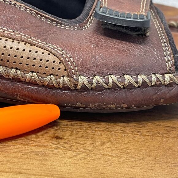 Florsheim Sandals Mens 10 M Brown Leather San Carlos Ankle Strap Open Toe - Picture 2 of 16